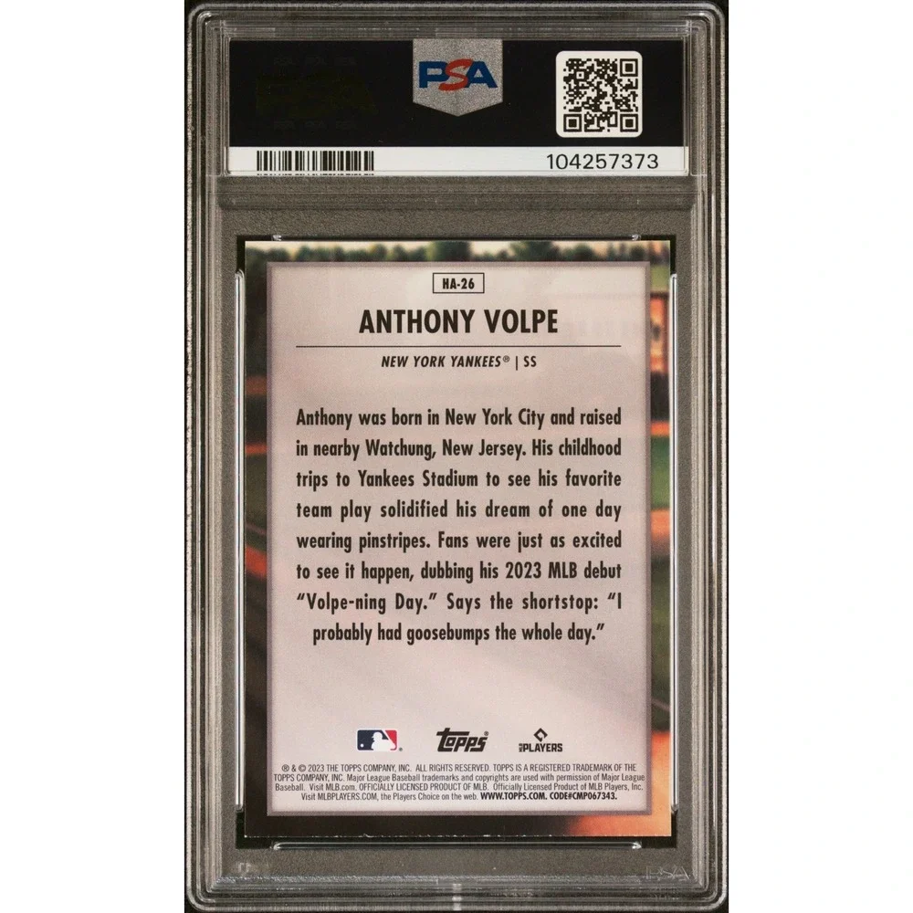 2023 Topps Update Series - Home Field Advantage Anthony Volpe #HA-26 (RC) PSA 9